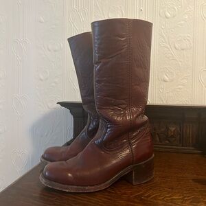 Beautiful Vintage Cherry Red/Brown Frye Campus Boots